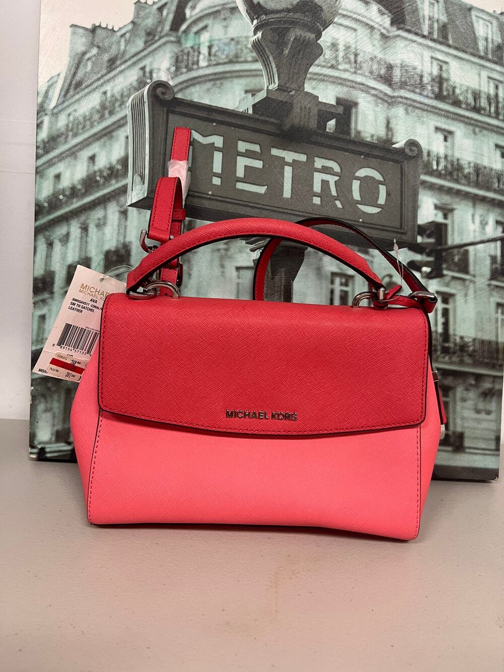 Michael Kors 30H5SAVS1T Ava Small Saffiano Leather Satchel Handbag